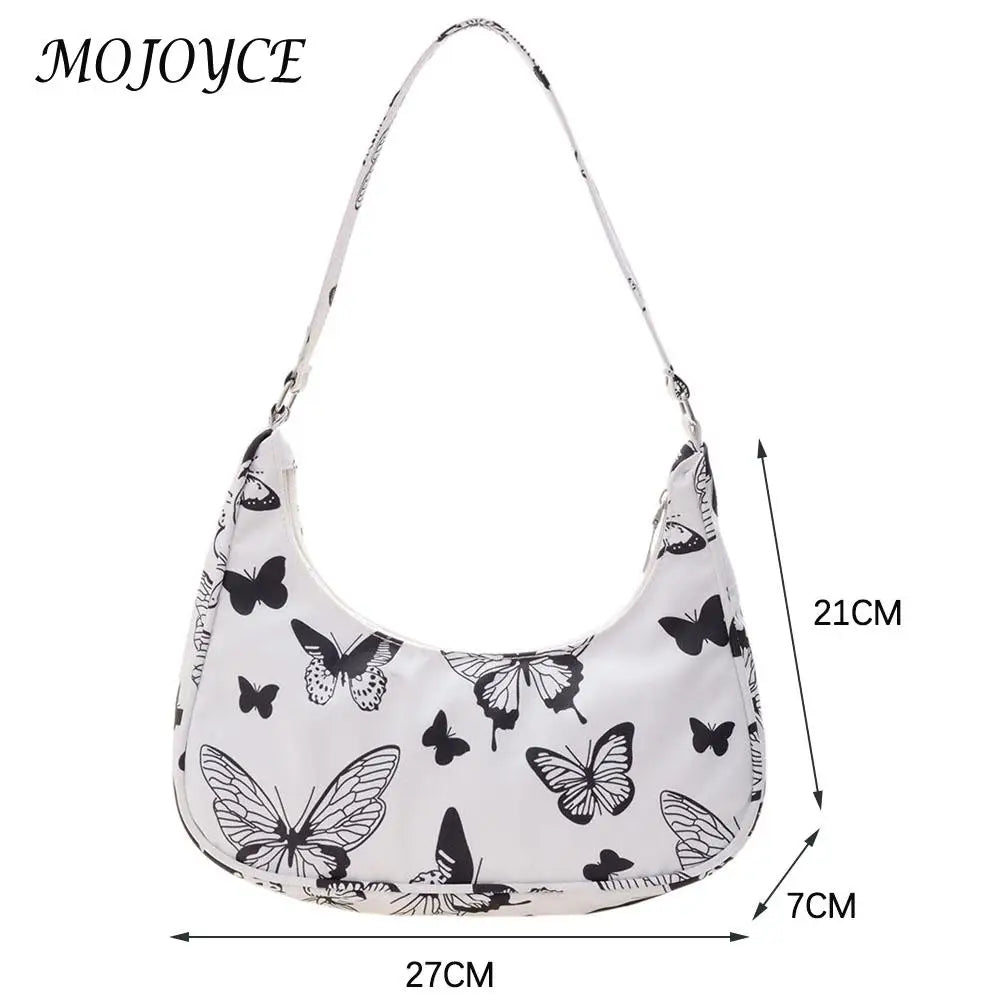 Hobos Nylon Shoulder Underarm Bag Casual Ladies Solid Zipper Top-handle Handbag