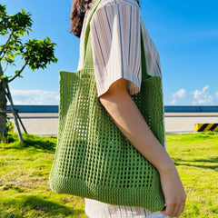 Crochet Tote Hollow Knitted Shoulder Bag Women Handbag Purse