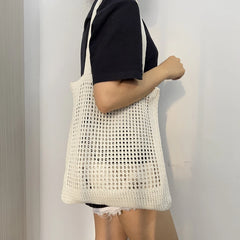Crochet Tote Hollow Knitted Shoulder Bag Women Handbag Purse