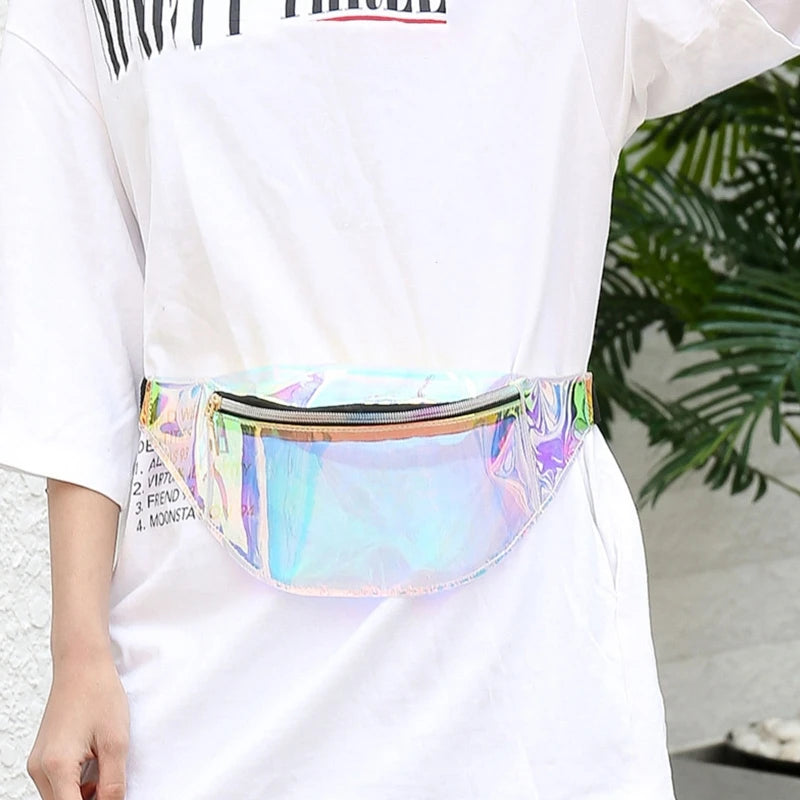 Translucent Holographic PVC Fanny Pack for Women