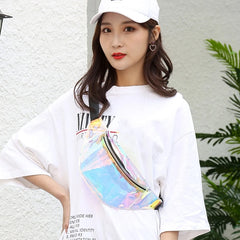 Translucent Holographic PVC Fanny Pack for Women