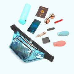 Translucent Holographic PVC Waist Fanny Pack Chest Phone Pouch
