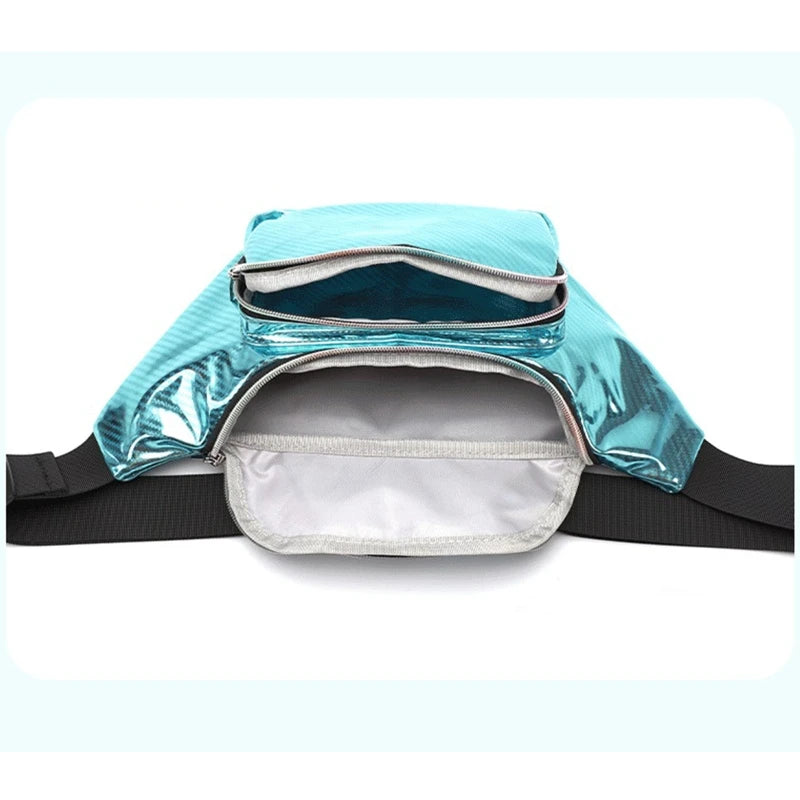 Translucent Holographic PVC Waist Fanny Pack Chest Phone Pouch