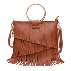 Tassel Women Handbag PU Leather Shoulder Bag Messenger Tote