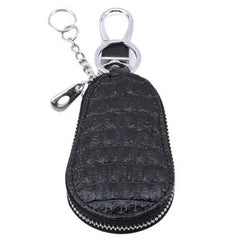 Leather Key Wallet Zipper Keys Pouch Gourd Car Key Ring Case 3 Colors