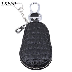 Leather Key Wallet Zipper Keys Pouch Gourd Car Key Ring Case 3 Colors