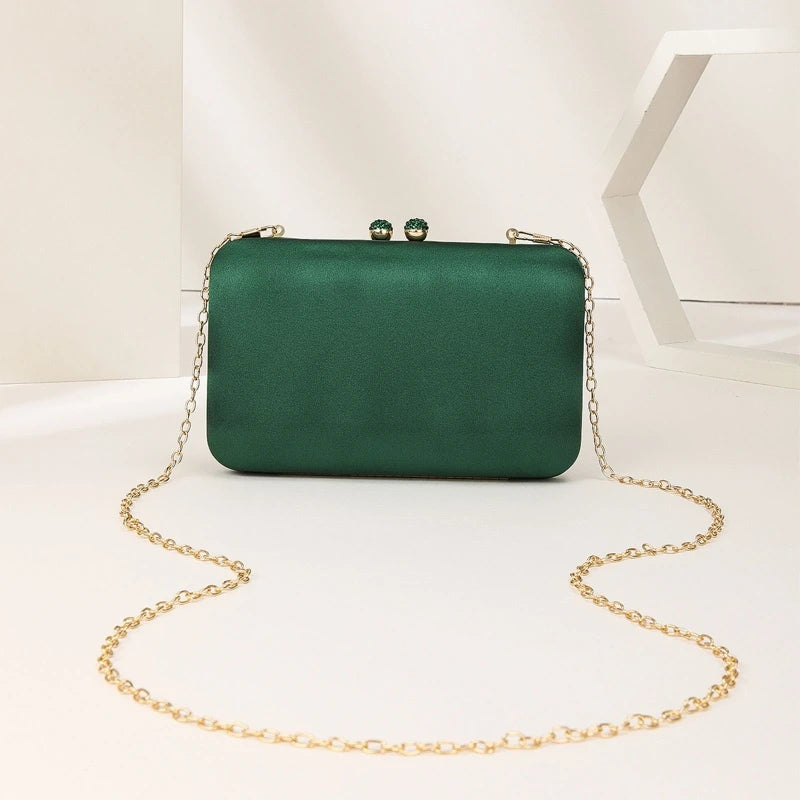 Silk Evening Bag Rhinestone Clutch Crossbody Bag for Cheongsam Shoes