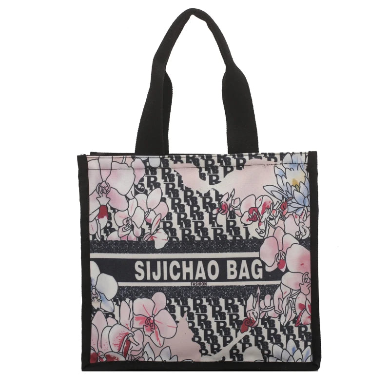 Large Jacquard Embroidery Tote Bag Women Handbags Purse