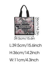 Large Jacquard Embroidery Tote Bag Women Handbags Purse