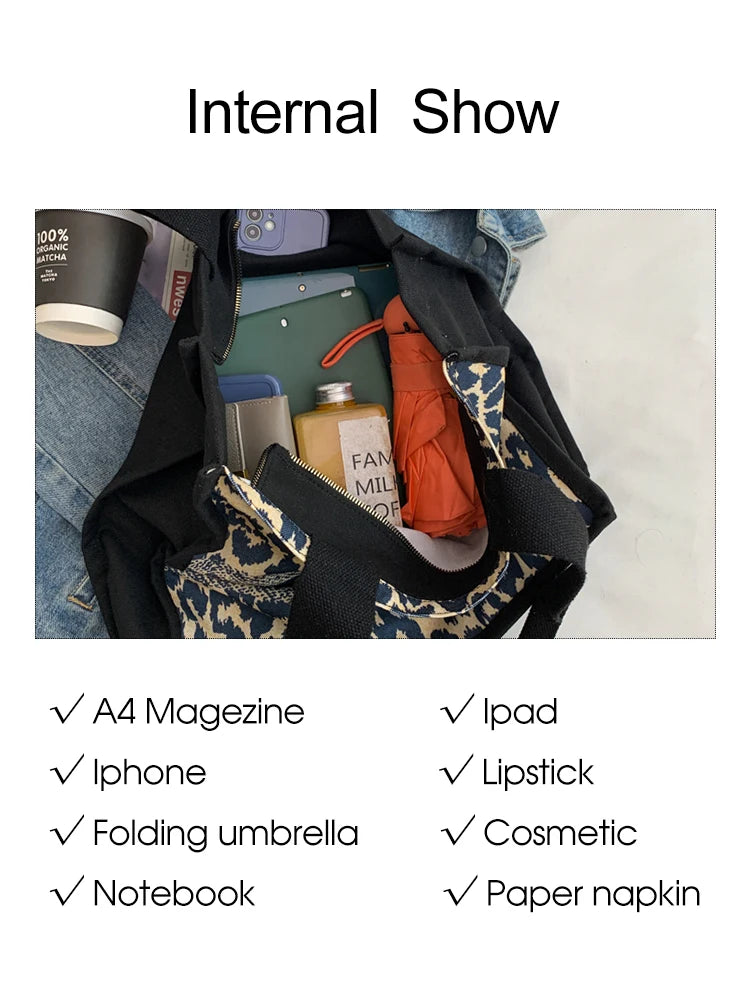 Large Jacquard Embroidery Tote Bag Women Handbags Purse