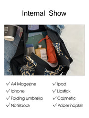 Large Jacquard Embroidery Tote Bag Women Handbags Purse