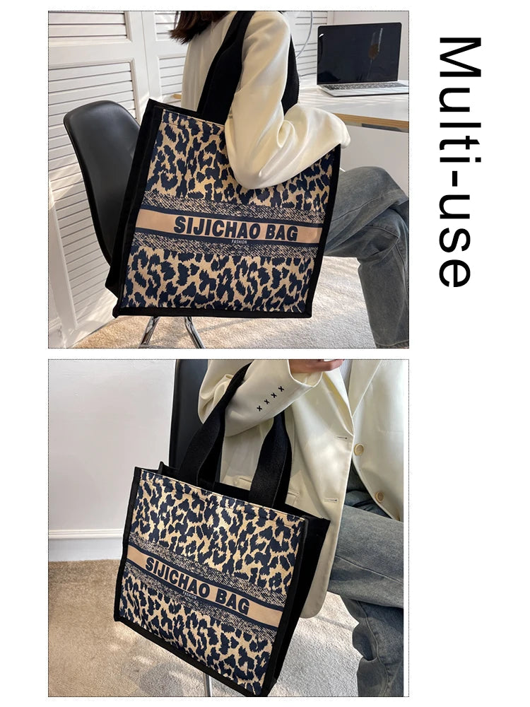 Large Jacquard Embroidery Tote Bag Women Handbags Purse