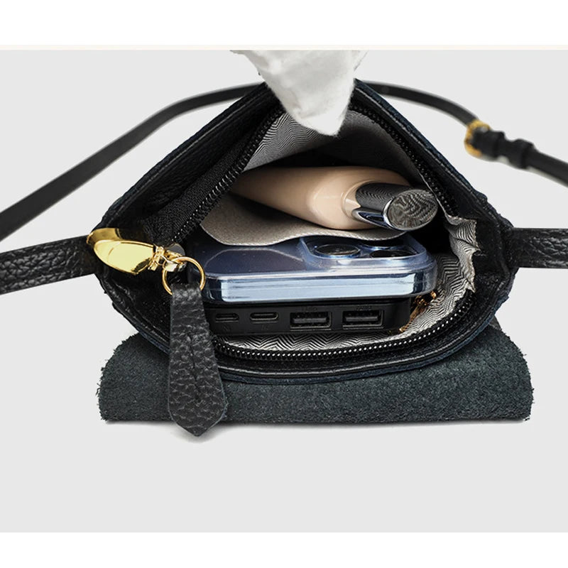 Japanese Leather Mini Sling Purse for Women Casual Shoulder Bag
