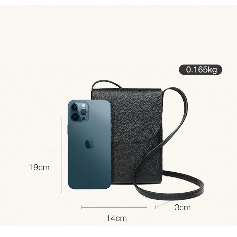 Japanese Leather Mini Sling Purse for Women Casual Shoulder Bag