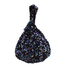 Japanese-style Knotted Wrist Bag Silver Sequins Small Handbag
