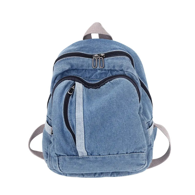Jean Mini Backpack Shoulder Bag Leisure Denim Travel
