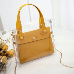 Small Transparent Jelly Bag Women PU Crossbody Messenger for Girls