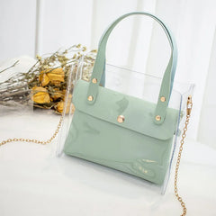 Small Transparent Jelly Bag Women PU Crossbody Messenger for Girls