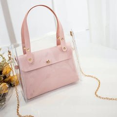 Small Transparent Jelly Bag Women PU Crossbody Messenger for Girls