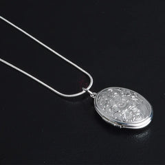 925 Silver Egg-Shaped Pendant Necklace Men & Women Charm Jewelry