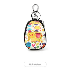 Cartoon Key Bag Women Girl Leather Key Wallet Zipper Key Holder