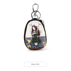 Cartoon Key Bag Leather Key Wallets Zipper Key Holder