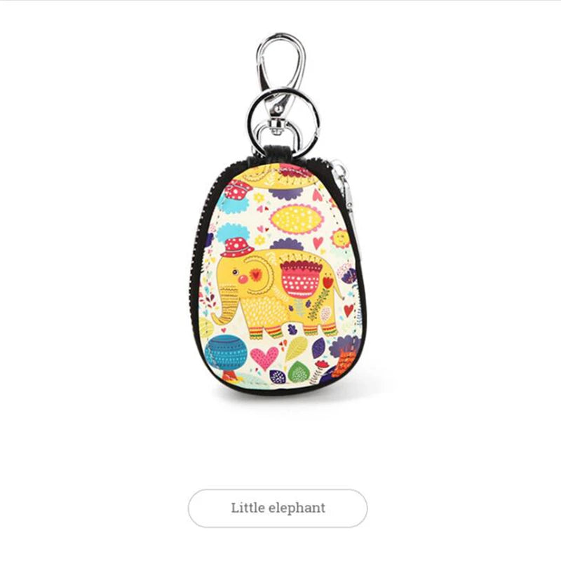Cartoon Key Bag Leather Key Wallets Zipper Key Holder
