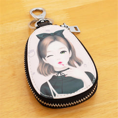 Cartoon Key Bag Leather Key Wallets Zipper Key Holder