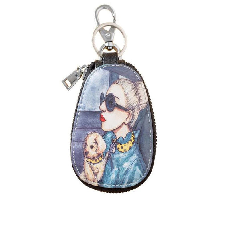 Cartoon Key Bag Leather Key Wallets Zipper Key Holder