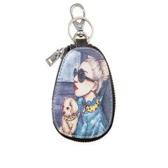 Cartoon Key Bag Leather Key Wallets Zipper Key Holder