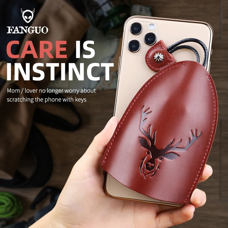 Key Wallets Leather Organizer Smart Key Holder Housekeeper Keys Pull Out Bag