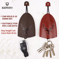 Key Wallets Leather Organizer Smart Key Holder Housekeeper Keys Pull Out Bag