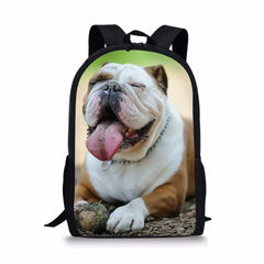 Kids School Bags Bulldogs Pattern Children Book Bag Travel Backpack
