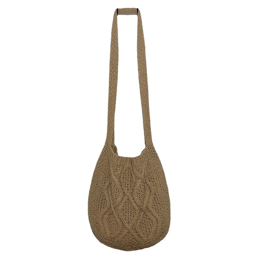 Large Capacity Knitted Crossbody Bag Women's Messenger Purse Handbag