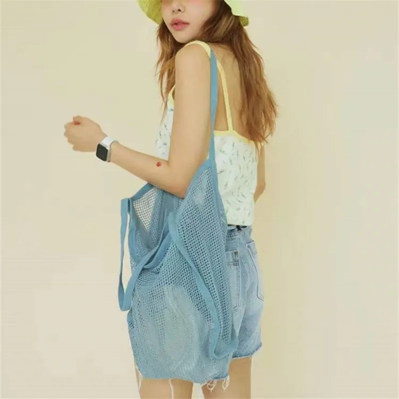Knitted Vest Women's Crossbody Bag Crochet Large Capacity Handbag