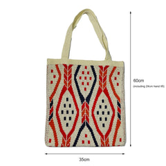 Boho Crochet Shopping Tote Bag Top-Handle