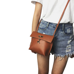 Crossbody Bag Women Travel Beach PU Leather Shoulder Bag Zipped Girls Sac