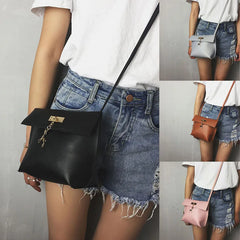 Crossbody Bag Women Travel Beach PU Leather Shoulder Bag Zipped Girls Sac