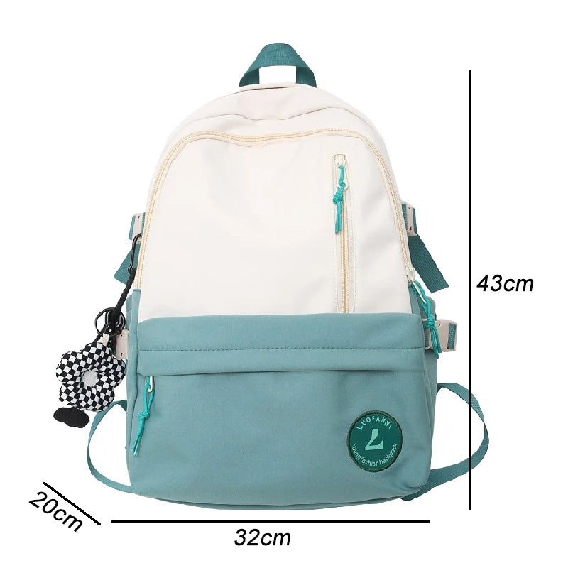 Nylon School Backpack High-capacity Laptop Book Bag Handbags