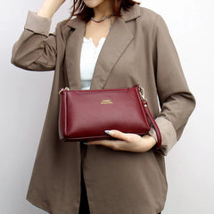 Soft PU Leather Shoulder Bag Women Crossbody Zipper Closure Casual Shopping