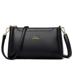 Soft PU Leather Shoulder Bag Women Crossbody Zipper Closure Casual Shopping