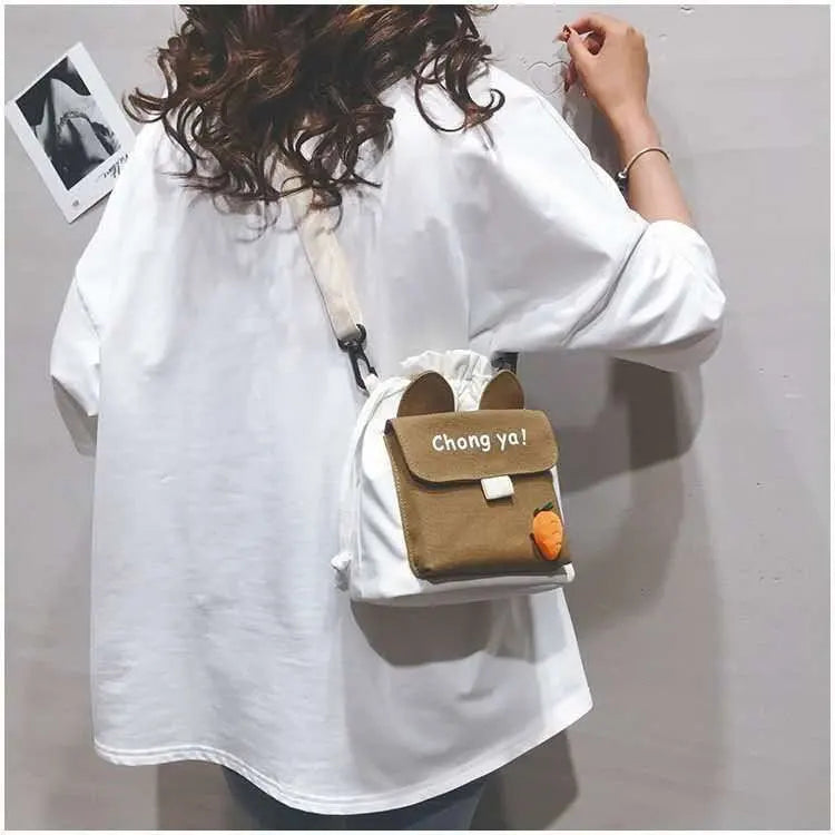 Japanese Harajuku Alphabet Print Canvas Bag