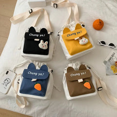 Japanese Harajuku Alphabet Print Canvas Bag