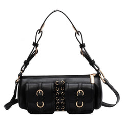 Textured Cylinder Crossbody Bag Women Messenger Shoulder Bag Leisure