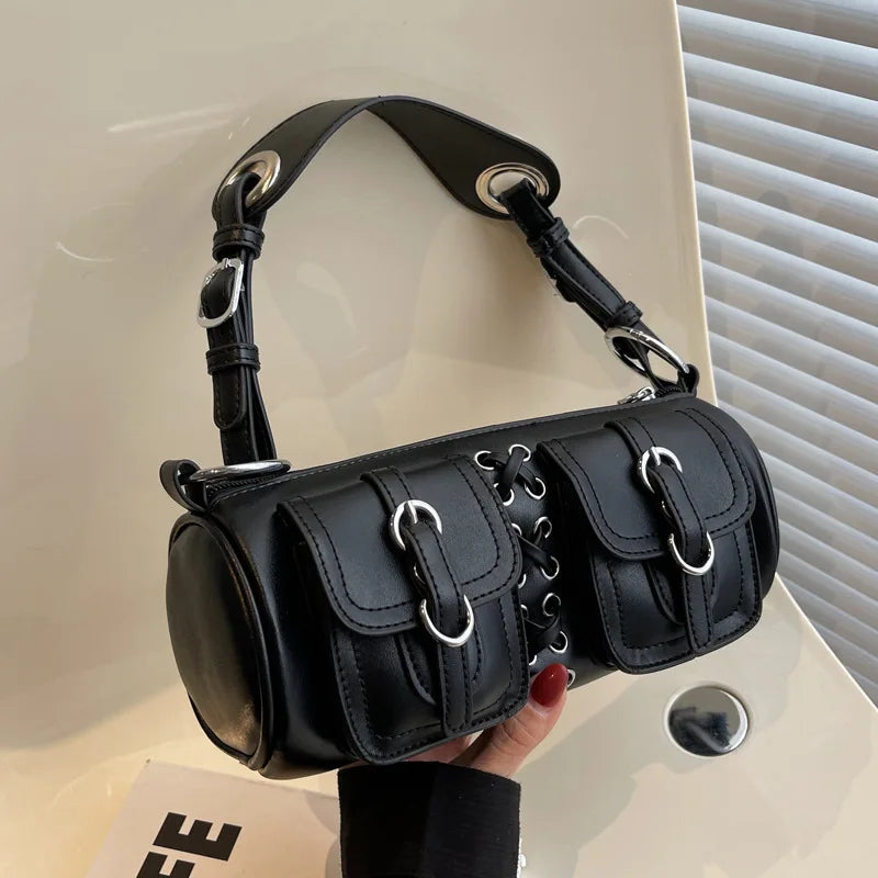 Textured Cylinder Crossbody Bag Women Messenger Shoulder Bag Leisure