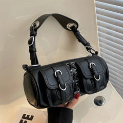 Textured Cylinder Crossbody Bag Women Messenger Shoulder Bag Leisure