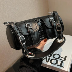 Textured Cylinder Crossbody Bag Women Messenger Shoulder Bag Leisure