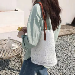 Lace Tote Bags Women Large Capacity Handbags Shopping Shoulder Composite Bags