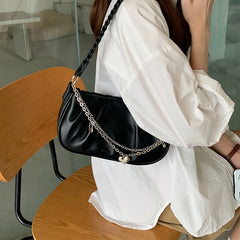 Chain Shoulder Bags for Women, Pleated Handbags Small Messenger Bags
