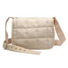 Quilted Cotton Crossbody Bag Rhombus Pattern Adjustable Strap Purse